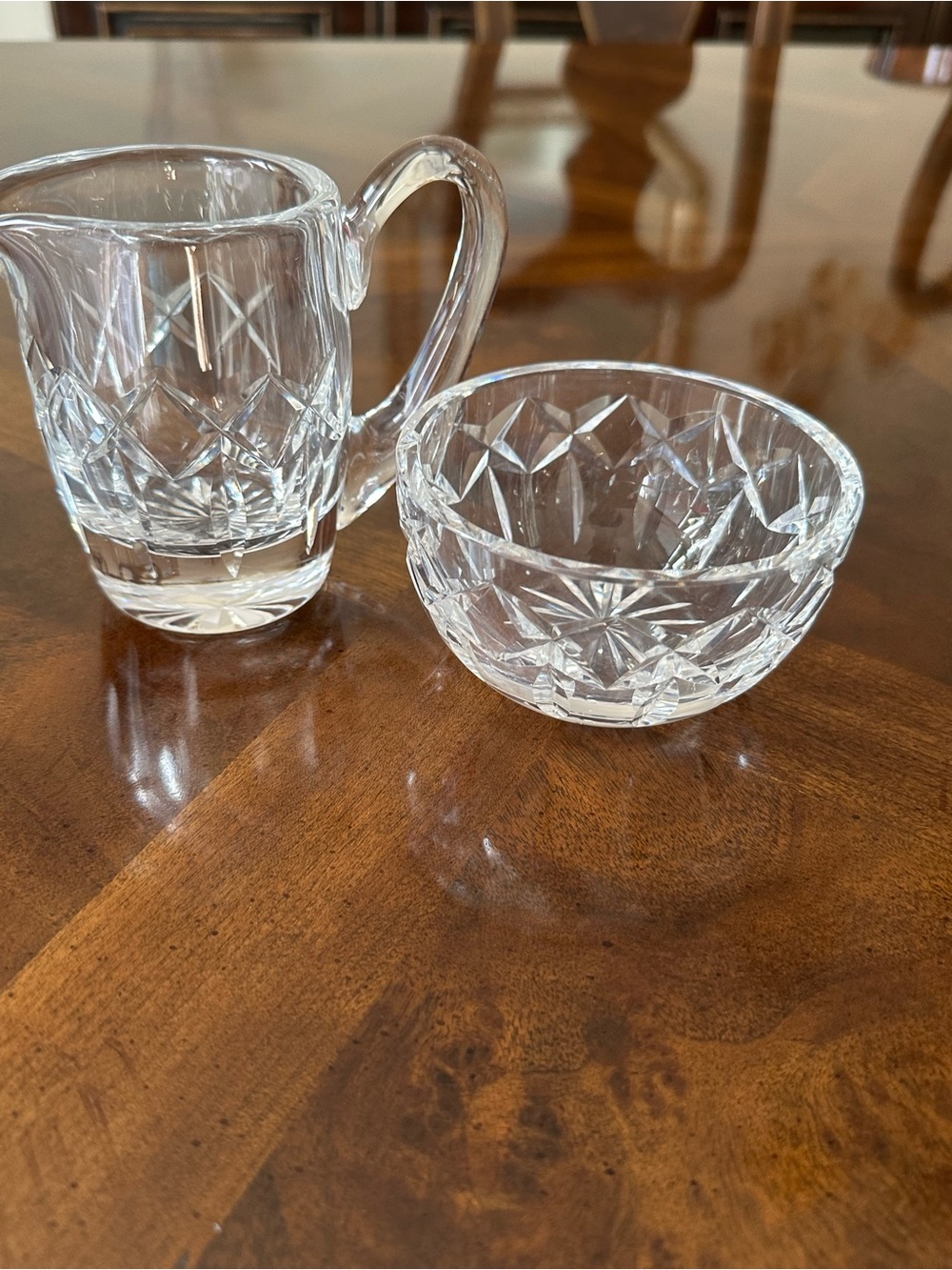 Vintage Waterford crystal Creamer and Sugar Set - Elegant